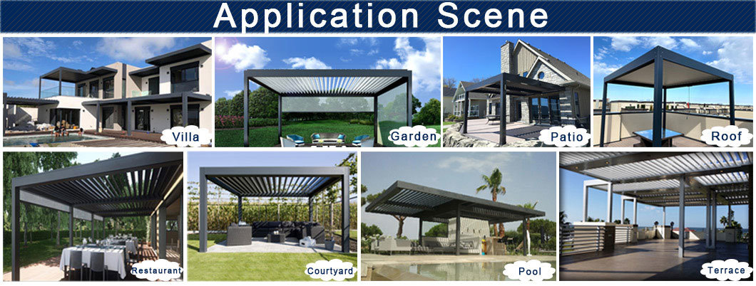 PVDF Coated Motorized Aluminum Pergola for Garden Shading