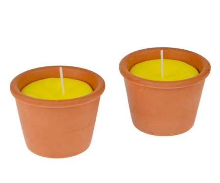 Outdoor Flower Pot Candles for Lighting