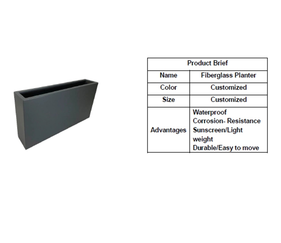 Fiberglass Planters FRP Rectangle Flower Pots
