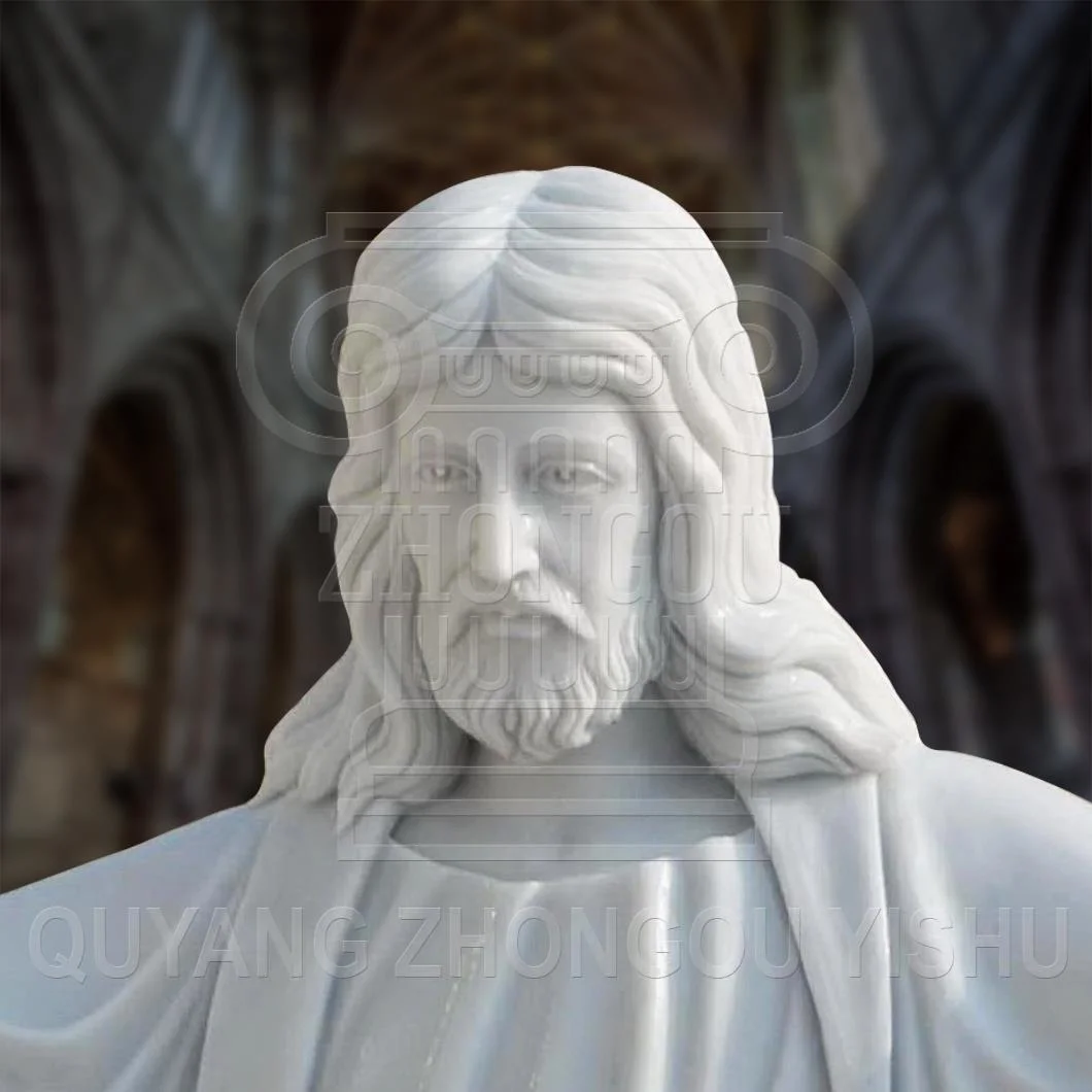 White Marble Stone Jesus Christ Church Statue Garden Decoration Sculpture