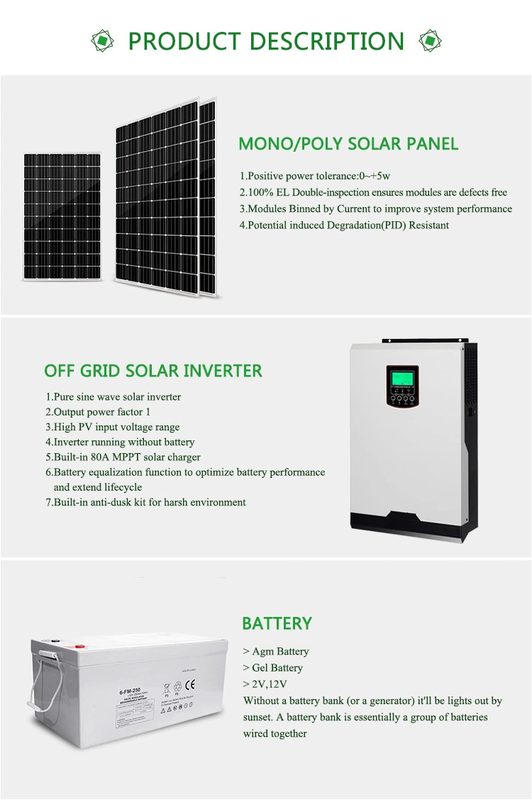 Good Quality Solar Mounting Structure 15-20kw off Grid Solar Energy System