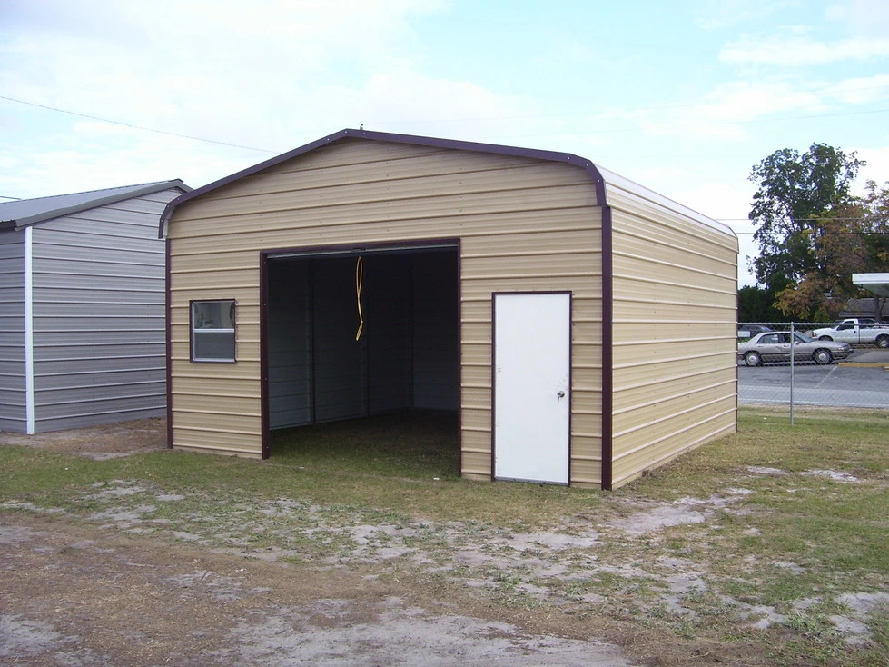 Gable Arch Roof Prefab Light Steel Structure Building Shed Carport (KXD-104)