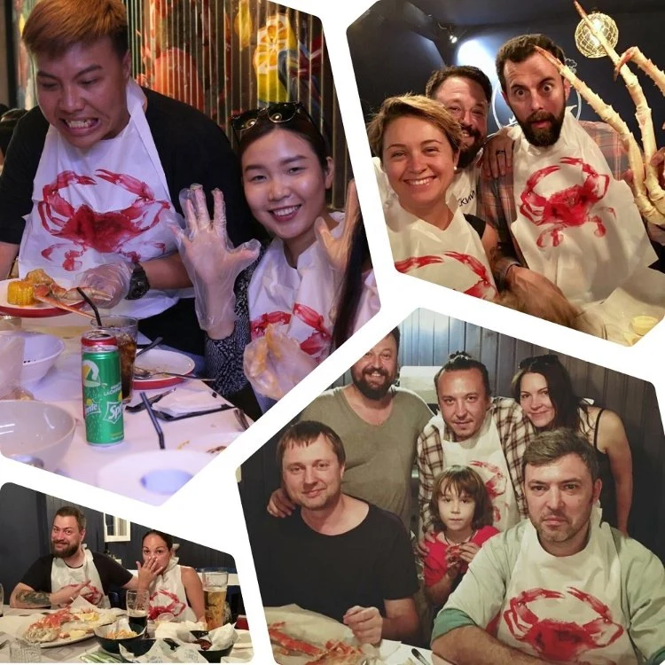 Disposable Seafood Custom Printed Paper Plastic Adult Baby Bibs