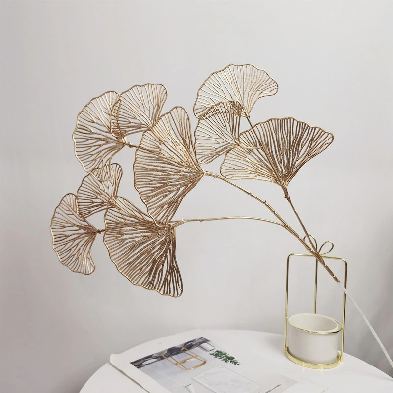 Cheap Gold Artificial Ginkgo Leaf for Home Wedding Decor