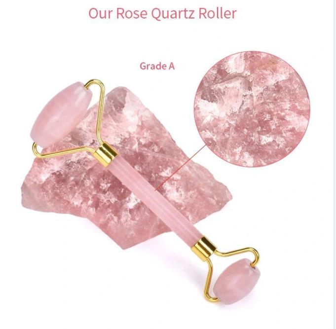 China Manufacturers Beauty Massager Scraping Tool Natural Crystal Stone Face Rose Quartz Facial Massage Roller