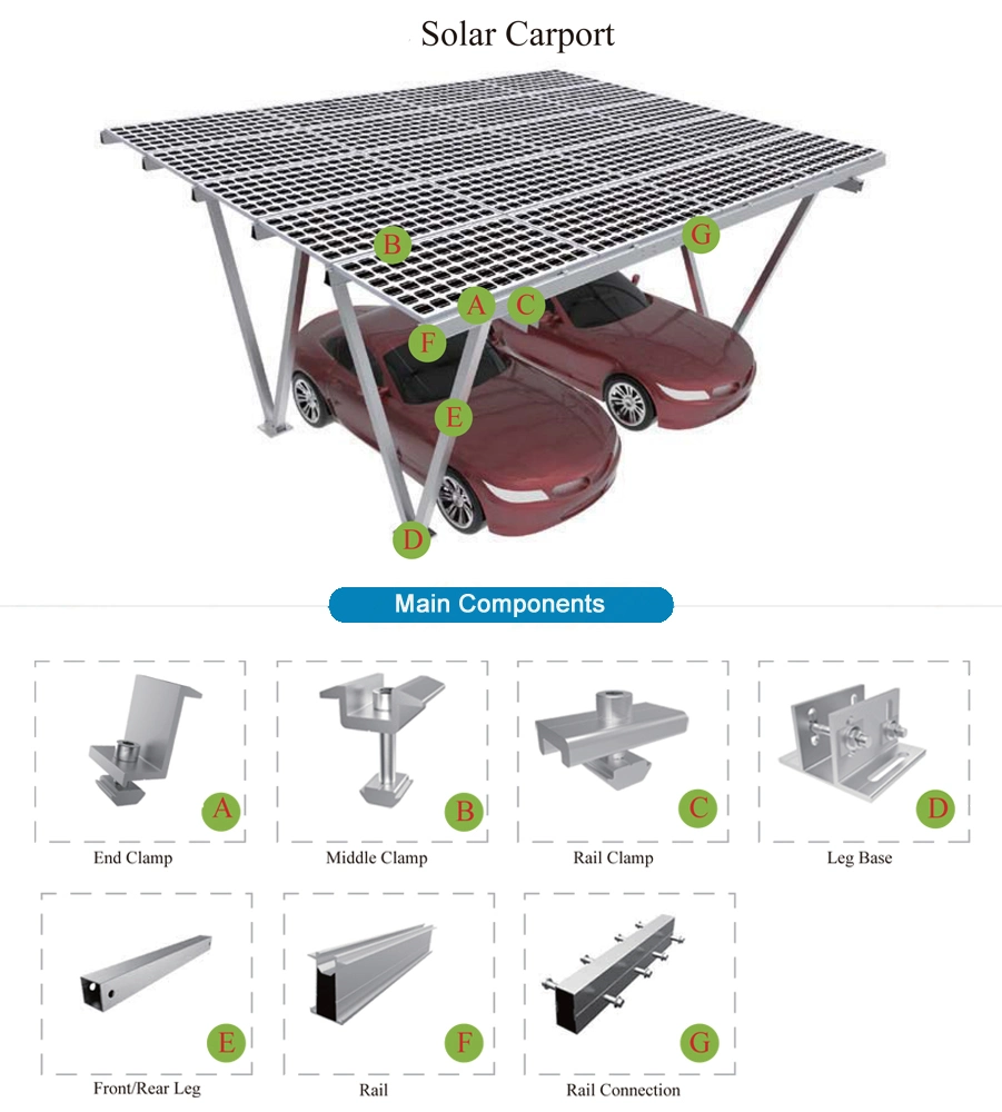 Solar Panel PV Ground Mounting Structure Carport System