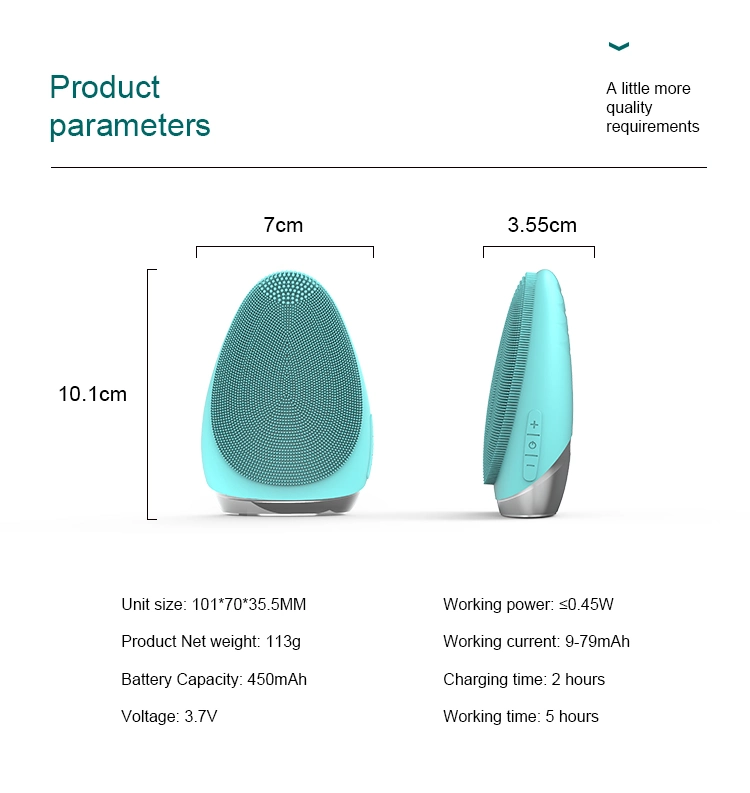 2020 New Arrivals Amazon Product USB Rechargeable Silicone Sonic Vibration Electric Face Cleansing Brush