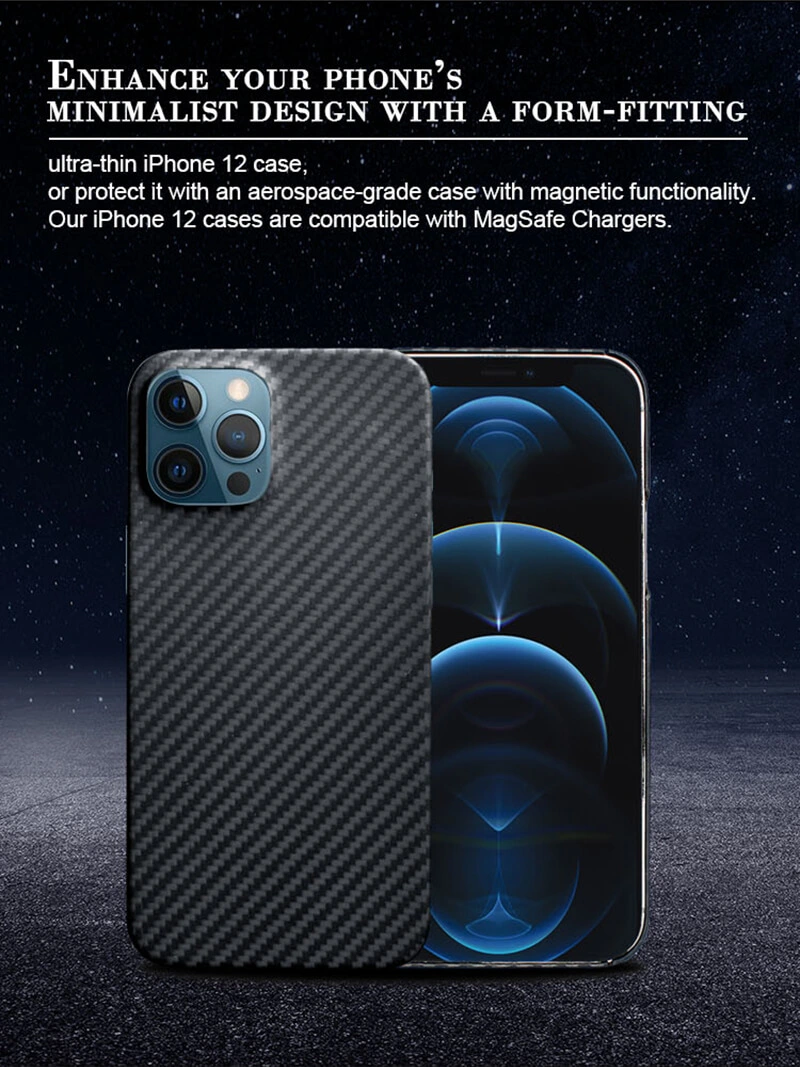 Magnetic Mobile Cover Mobile Phone Accessories iPhone 12 Case Aramid Fiber Phone Case