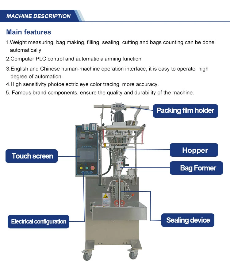 Small Pouch Packing Automatic Fine Coffee Powder Cinnamon Powder Chilli Powder Packing Machine