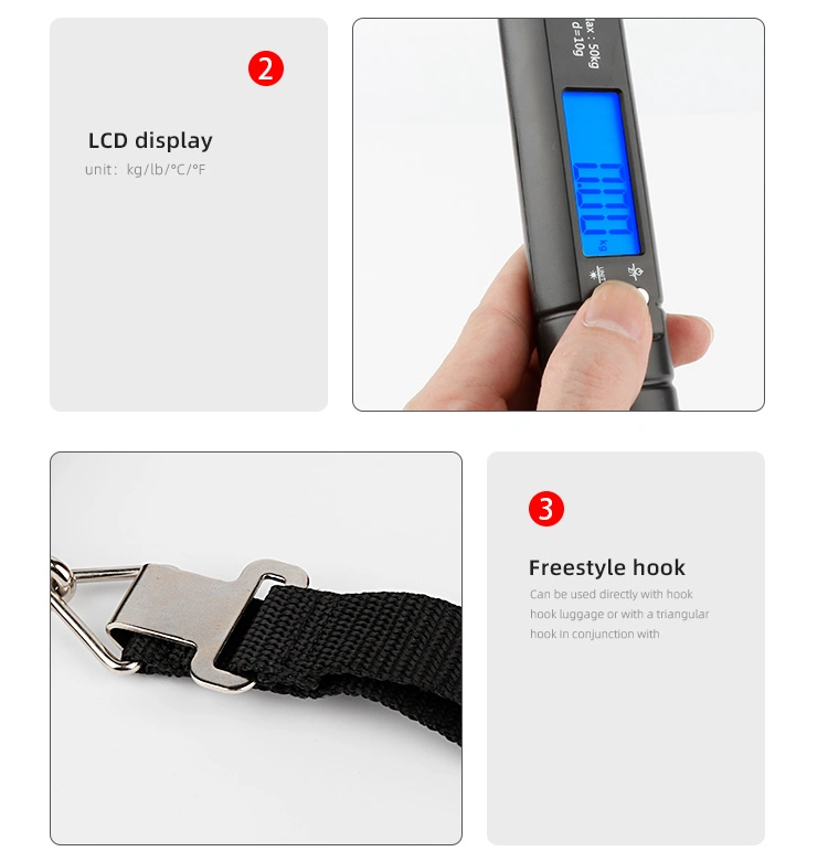 Blue Back Light Electronic Luggage Scale Digital Weighing Scale