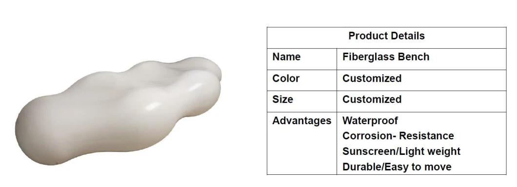 Modern Design Outdoor Seat Furniture Fiberglass FRP Cloud Bench