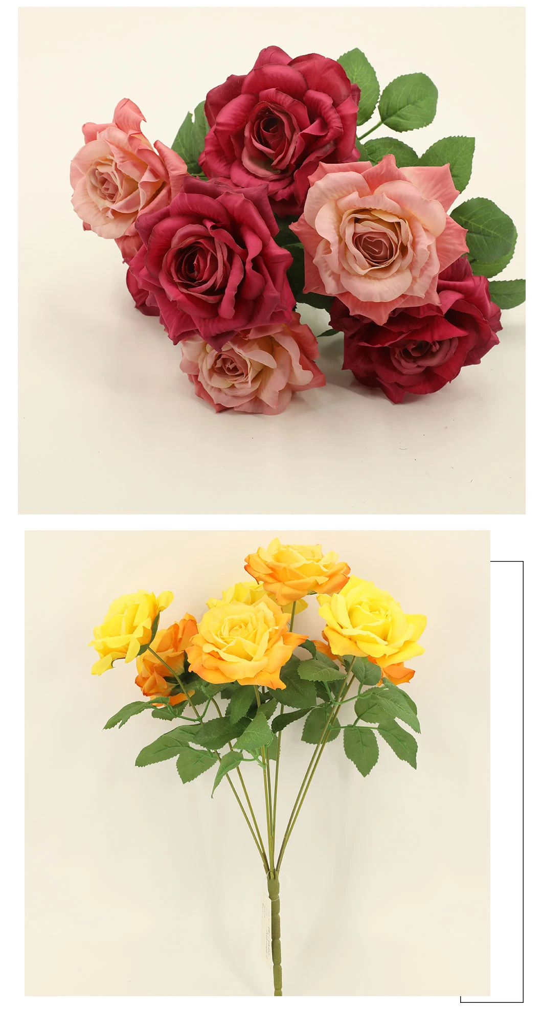 Cheap Artificial Rose Bundle Flower Home Frame Outdoor Decoration Dy1-4564