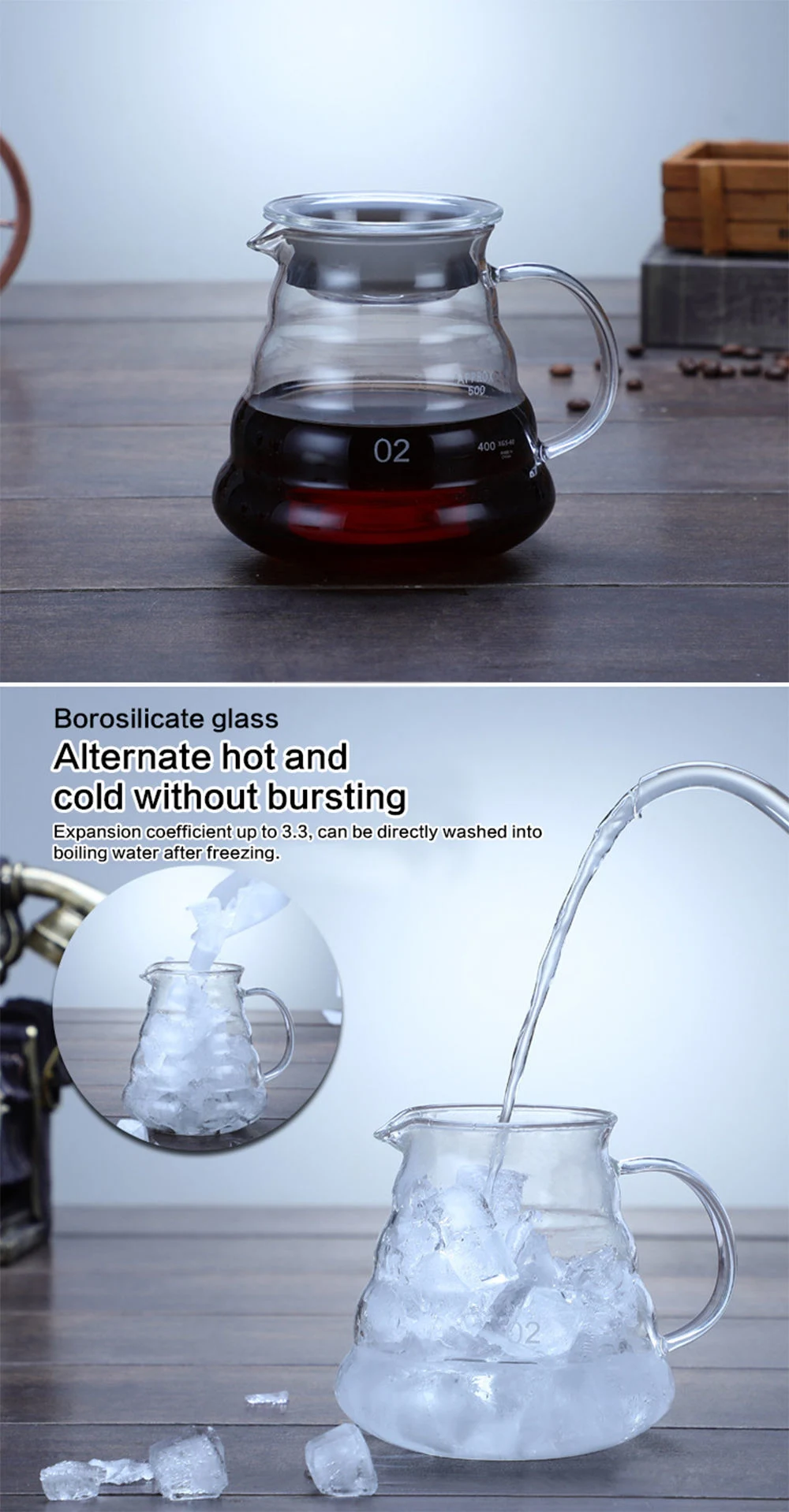 600 Ml Glass Coffee Pot High Temperature Resistant Glass Coffee Pot