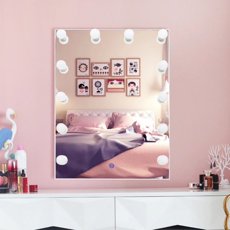 Large Vanity Hollywood Silver Mirror with LED Lighted