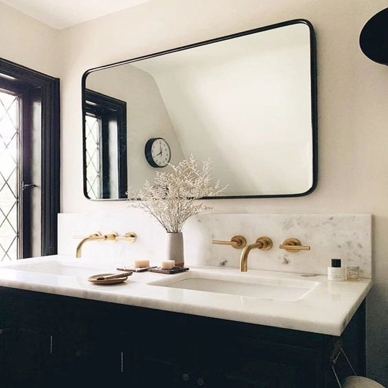 Black Full Length Dressing Mirror Standing Mirror Floor Mirror Full Body Mirror with Wide Beveled Aluminum Frame U-Shape Bracket