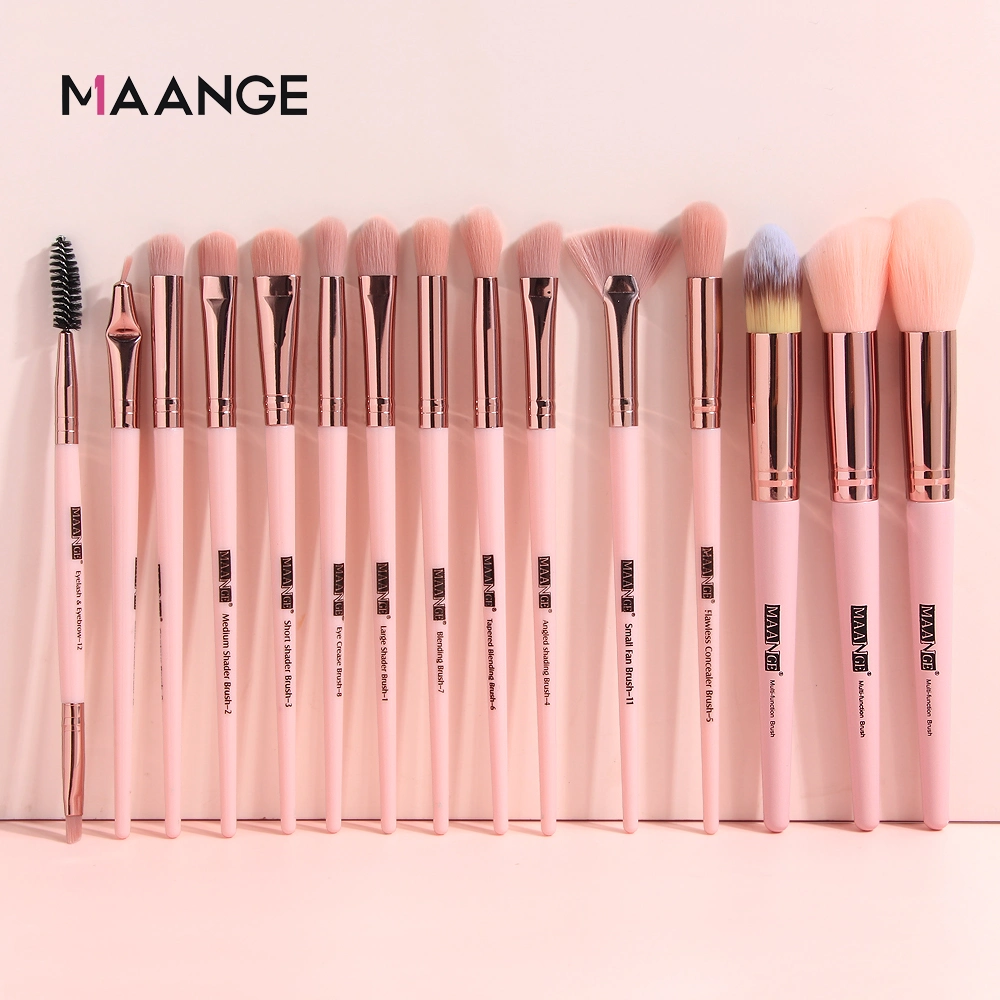 Maange 15PCS Makeup Brush Set Eye Shadow Blush Foundation Brush Beauty Tools