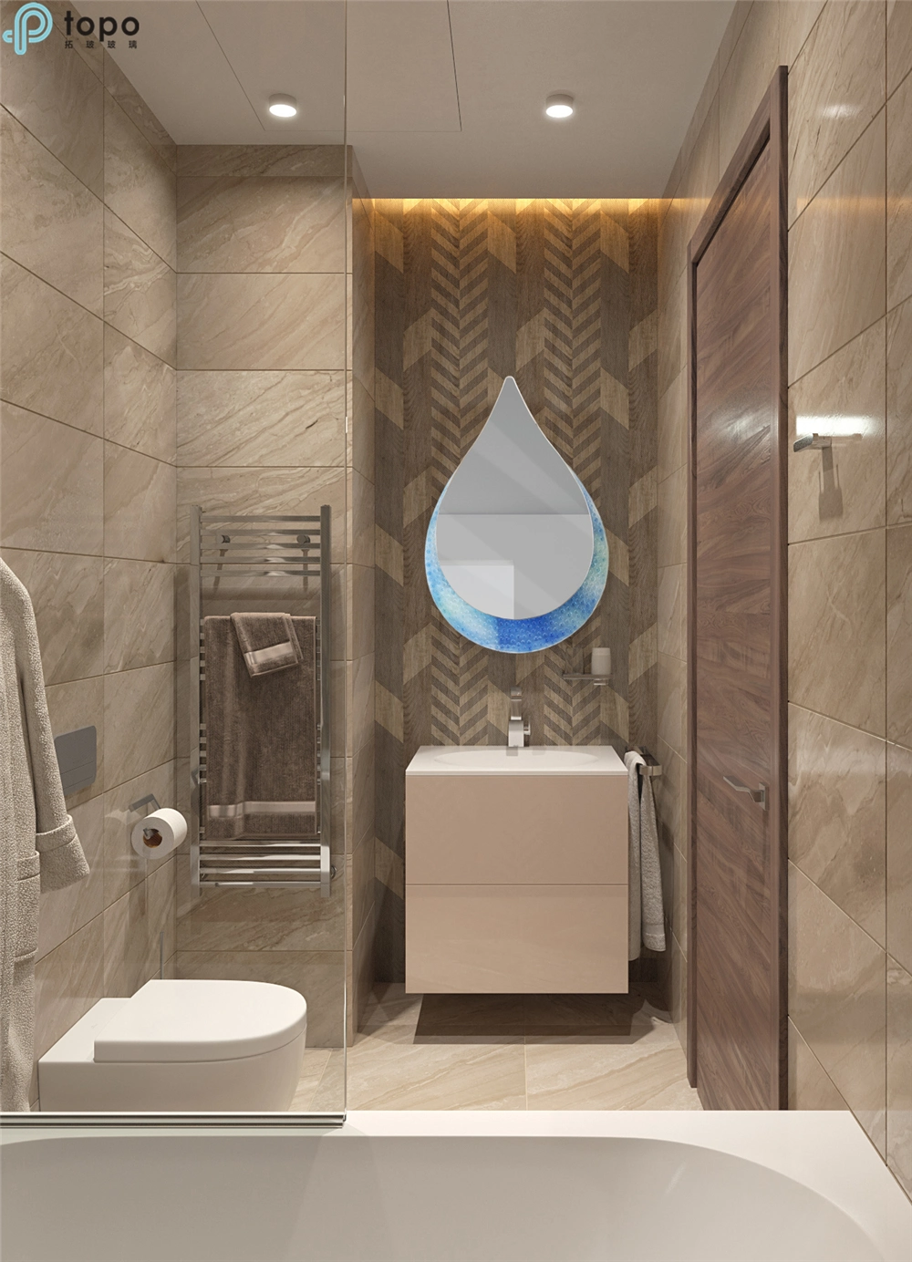 Guangzhou Hotel Decorative LED Lighted Cosmetic Wall Hanging Art Mirror (MR-YB4-DJ004)