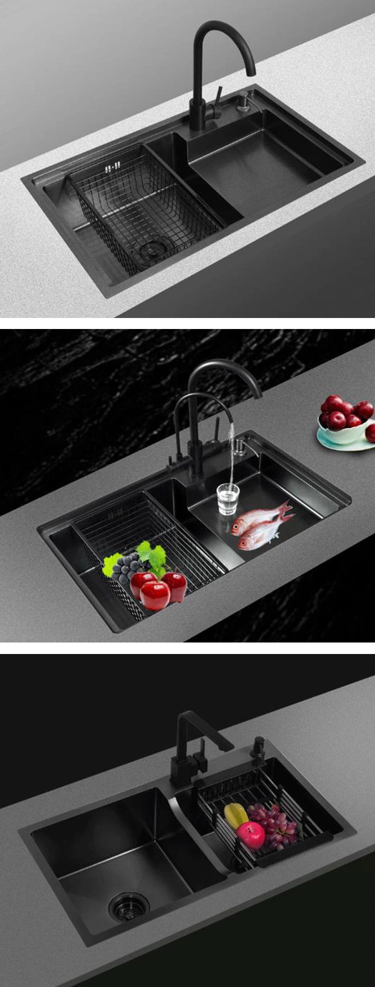 Drop-in Stainless Steel Handmade Kitchen Sink with Basket Strainer