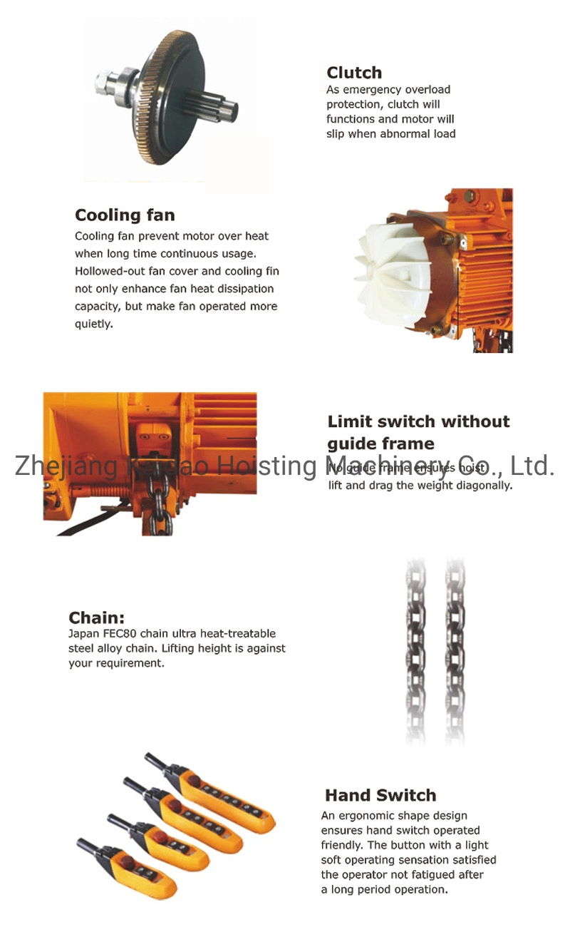 Ultra Low-Headroom Type 3 Ton Electric Chain Hoist for Limit Space