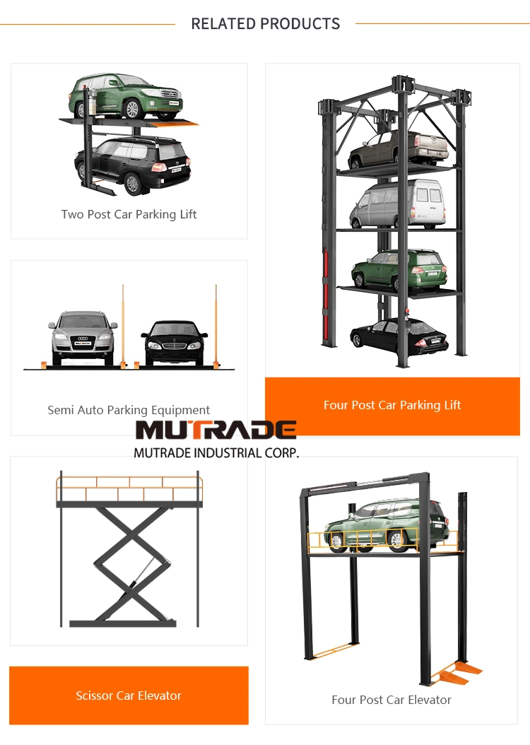 Real Manufacturer 4 Post Stacker Car Parking Lift Car Elevator Parking Lift