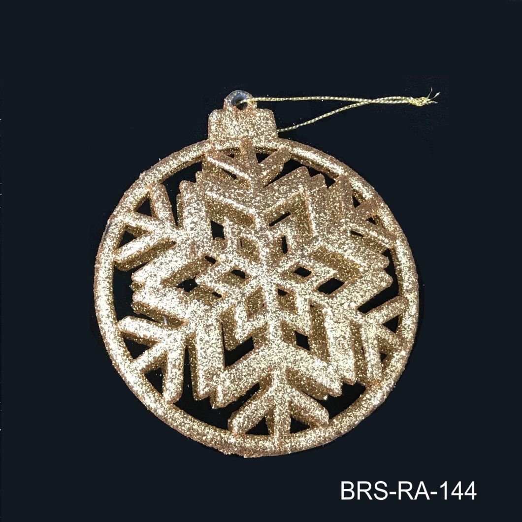 Wholesale Xmas Ornament Hanging Shoes/Bird/Flower with Glitters for Christmas Decoration