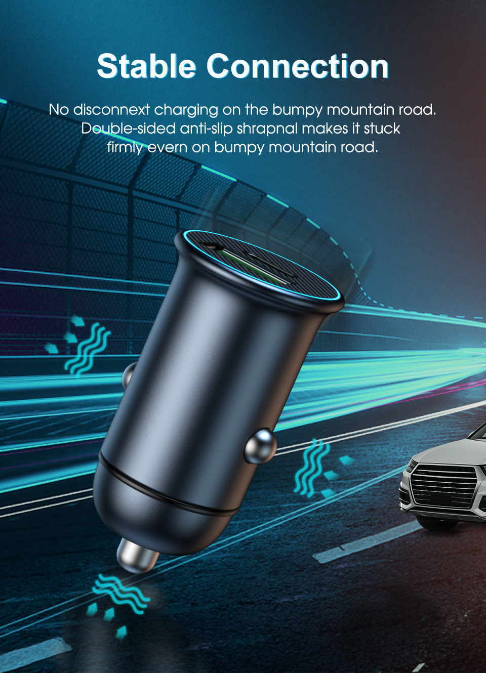 Tongyinhai Universal Mini 30W Quick Charge Wireless USB C Car Charger Mobile Phone Accessories