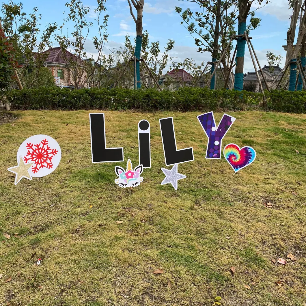 Plastic Lawn Corrugated Letters Holiday Yard Signs