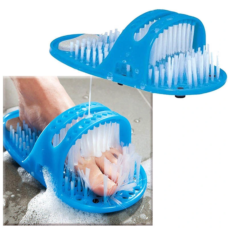 Factory Wholesale Shower Feet Foot Scrubber Massager Barefoot Slippers Cleaner Bath Shoes Brush for Exfoliating Foot Care Bathroom SPA Tool