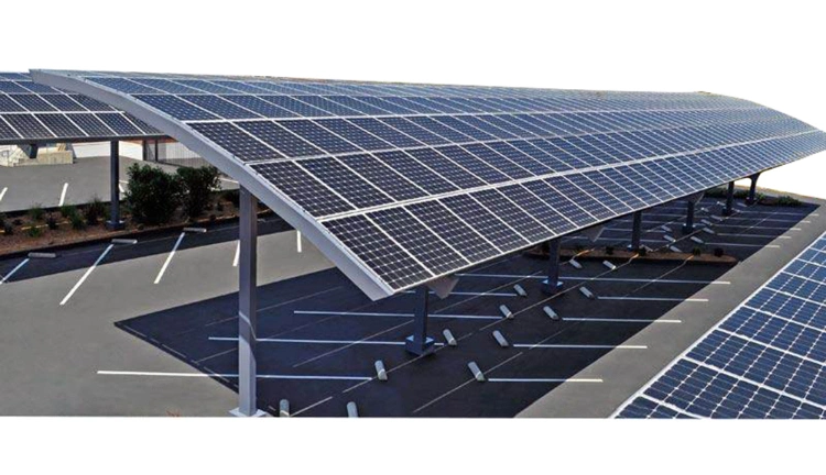 Carbon Steel Solar Carport Carport PV Ground Mounting System Metal Carport Structures