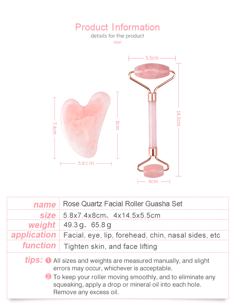 China Manufacturers Beauty Massager Scraping Tool Natural Crystal Stone Face Rose Quartz Facial Massage Roller