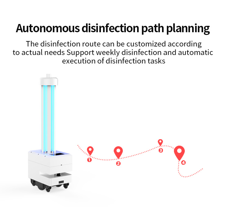 180W UV Disinfection Robot Universal Wheel Germicidal Lamp Trolley UVC Light Sterilization Hospital Disinfection UV Light Robot