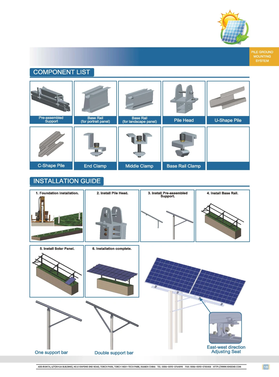 Solar Pile Ground Mounting System Ramming Pile Ground Mounting System for Solar