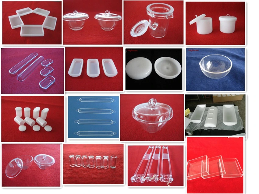 Round Shape Flat Bottom Clear Quartz Glass Heating Crucible