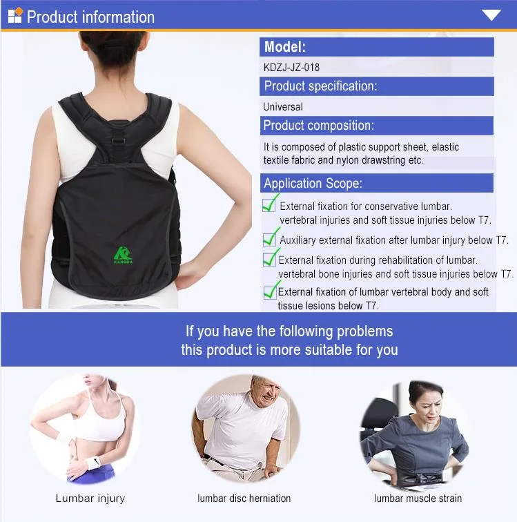 Factory Price Hot Sell Ready to Ship Back Brace Lso Lumbar Brace with Back Panel