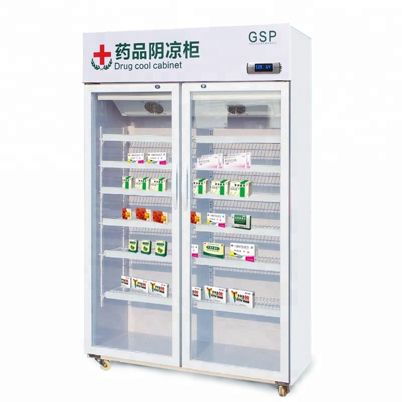 2-8 Degree Low Temperature Vertical Pharmacy Medicine Vaccine Refrigerator with Fan Cooling