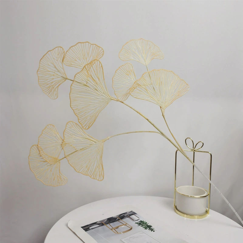 Cheap Gold Artificial Ginkgo Leaf for Home Wedding Decor