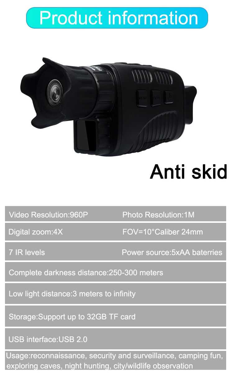 Night Vision Infrared Digital Monocular Telescope Camera Hunting