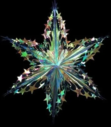 Christmas Iridescent Bell Shape Honeycomb Ball Foil Ceiling Hanging Flowers Ball Craft Hanging Decoration for Christmas Birthday Wedding