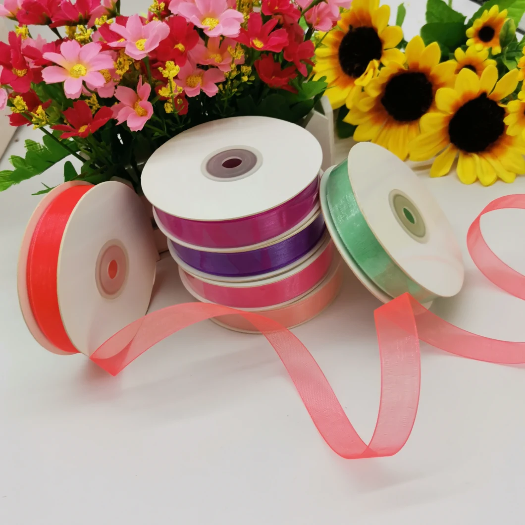 Sheer Ribbon with Many Colors for Bows/Flowers/Decoration/Gifts Box Packing/Christmas