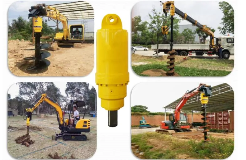 Hydraulic Earth Auger Drive Auger Excavator Attachment for Mini Excavator