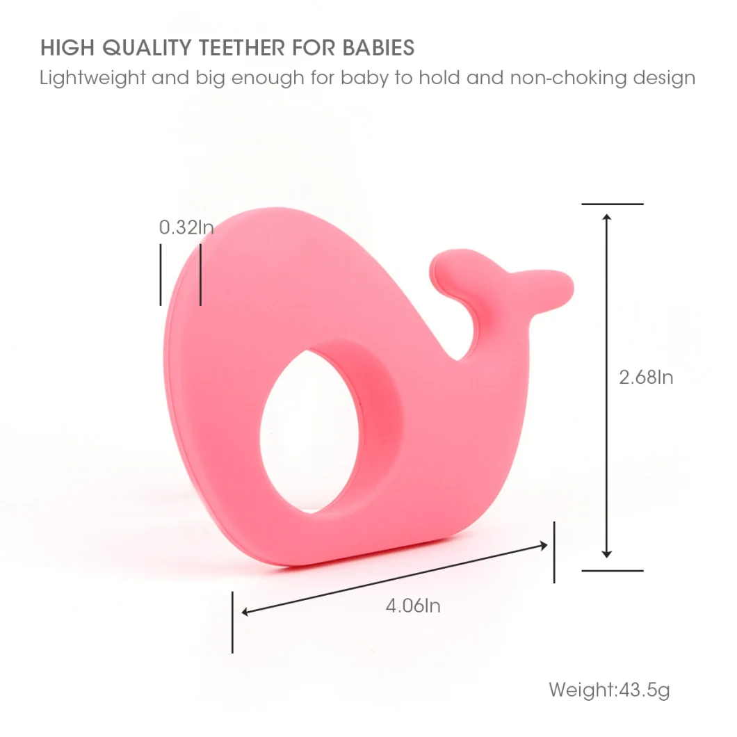 Whale Baby Teether Non-Toxic Teething Toys Infant Chews Pendant Baby Shower Gift BPA Free Silicone Teethers