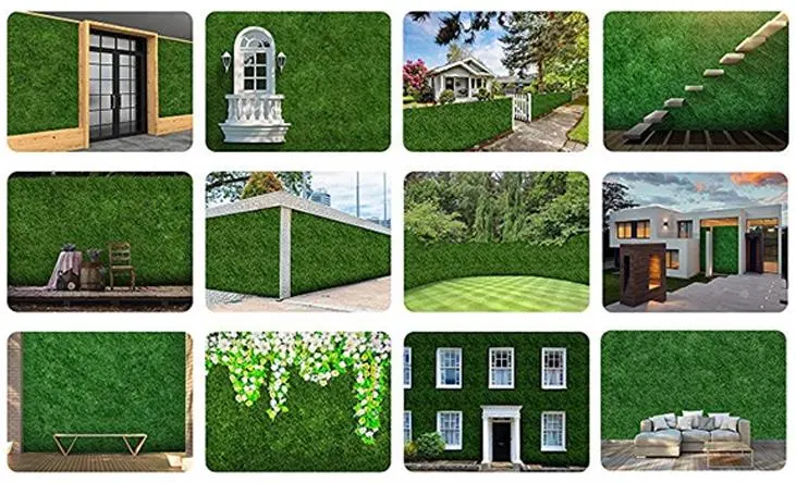 Plant Type Decorative Flowers Grass Wall Artificial Green Leaf Wall Panel Outdoor Artificial Leaf Fence