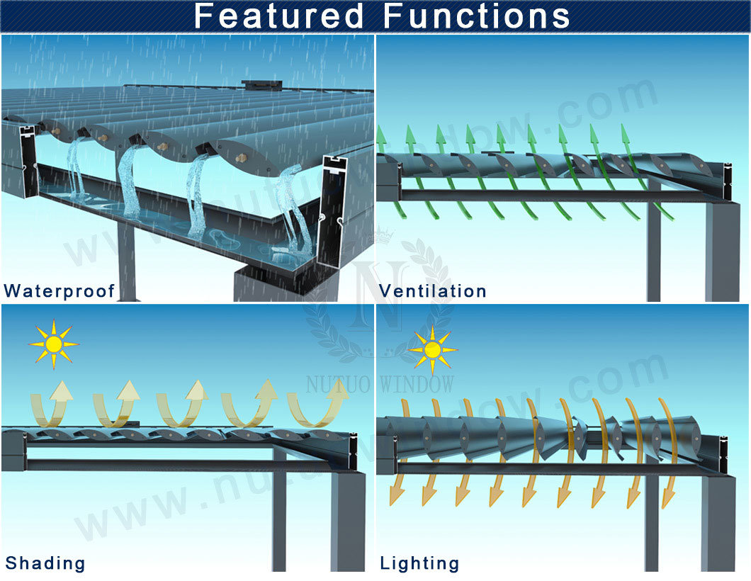 Remote Control Aluminum Pergola for Modern Garden