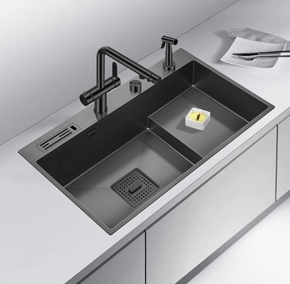 680X450mm Nano Stainless Steel Kitchen Black Sink Above Counter Sink