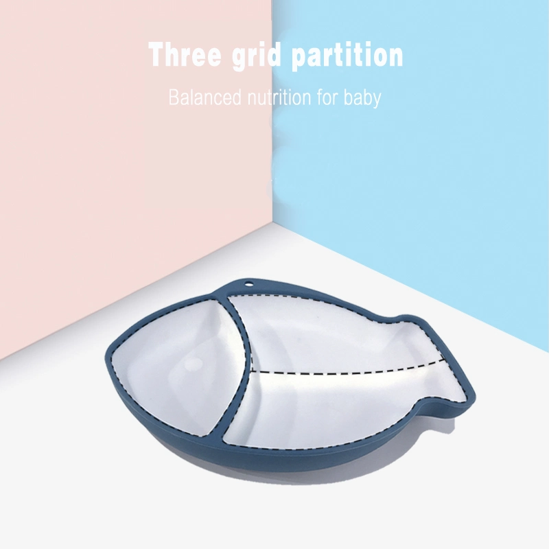 Divided Silicone Plates Baby Kids Plate Bowls Set for Children
