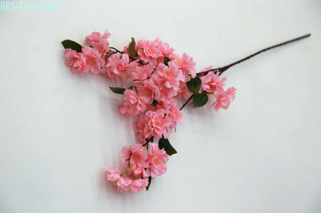 High Simulation Artificial Silk Plum and Cherry Blossom Flower Red Pink Colorful Stem for Home Decoration