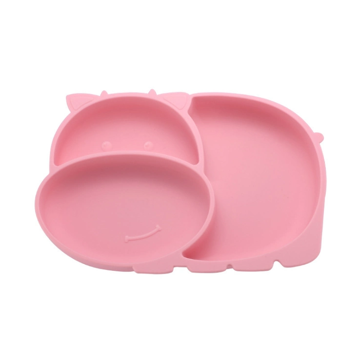 Silicone Plates Wholesale Amazon Top Seller Cute Square Kids Silicone Plates for Baby Feeding