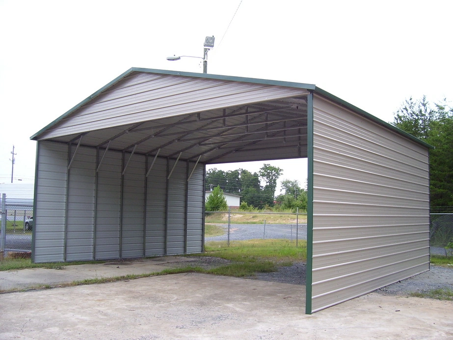 Gable Arch Roof Prefab Light Steel Structure Building Shed Carport (KXD-104)