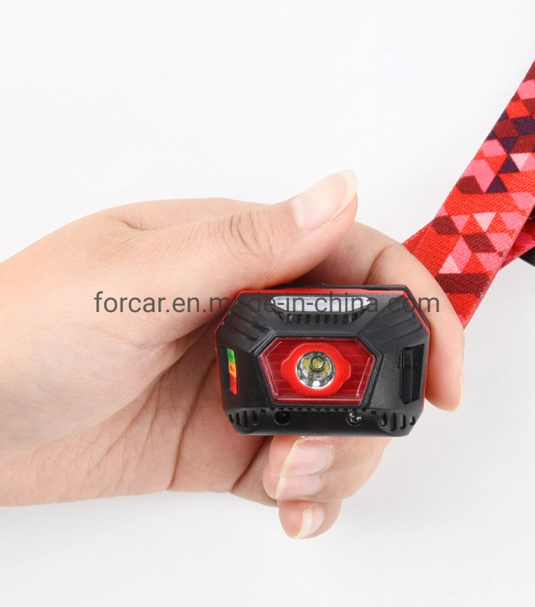 Adjustable Safety Warning Flashlight Strobe Flashlight LED Headlamp with Stretch Straps