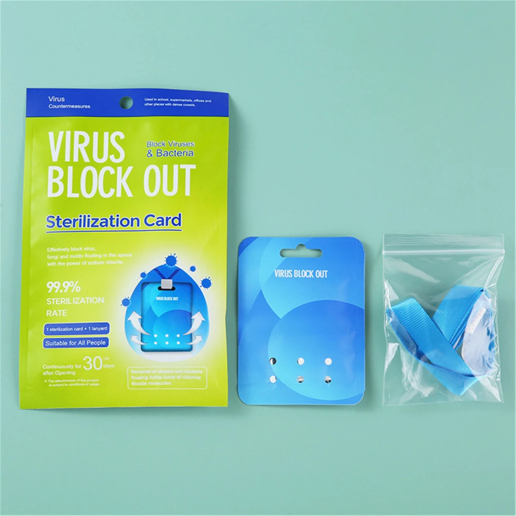 Portable Virus Shut out Space Air Sterilization Card Disinfection Sterilization Lanyard Protection Card Deodorant Sterilize Card